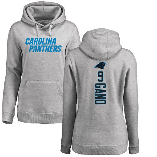 NFL Women's Nike Carolina Panthers #9 Graham Gano Ash Backer Pullover Hoodie