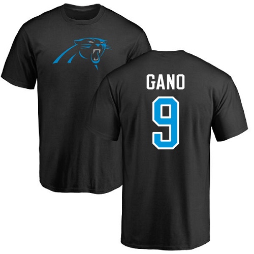 NFL Nike Carolina Panthers #9 Graham Gano Black Name & Number Logo T-Shirt