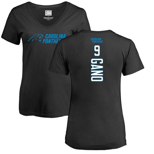 NFL Women's Nike Carolina Panthers #9 Graham Gano Black Backer T-Shirt