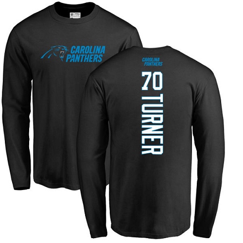 NFL Nike Carolina Panthers #70 Trai Turner Black Backer Long Sleeve T-Shirt