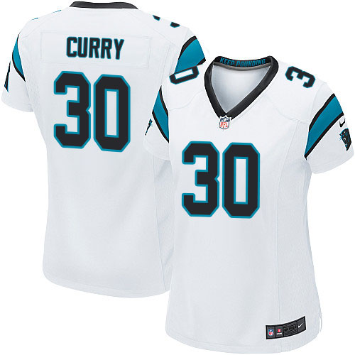 Women's Nike Carolina Panthers #30 Stephen Curry Game White NFL Jersey