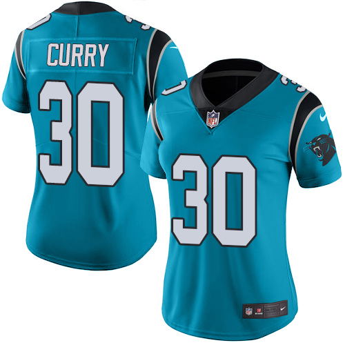 Women's Nike Carolina Panthers #30 Stephen Curry Blue Alternate Vapor Untouchable Limited Player NFL Jersey