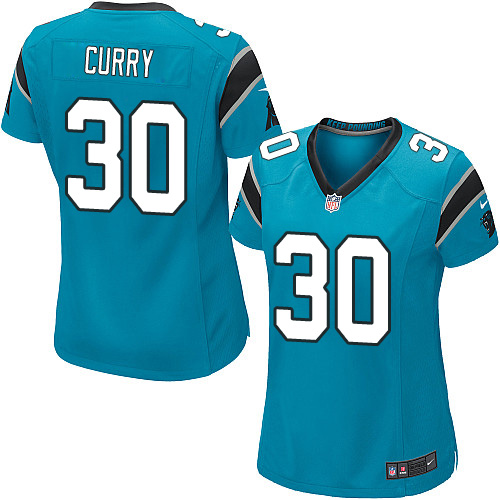 Women's Nike Carolina Panthers #30 Stephen Curry Game Blue Alternate NFL Jersey