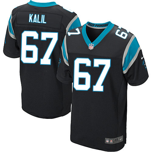 Men's Nike Carolina Panthers #67 Ryan Kalil Elite Black Team Color NFL Jersey