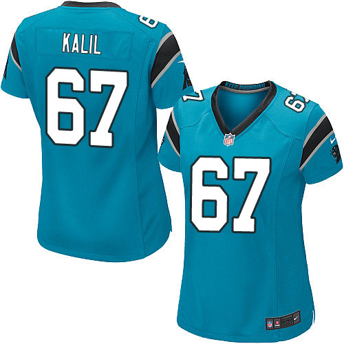 Women's Nike Carolina Panthers #67 Ryan Kalil Game Blue Alternate NFL Jersey