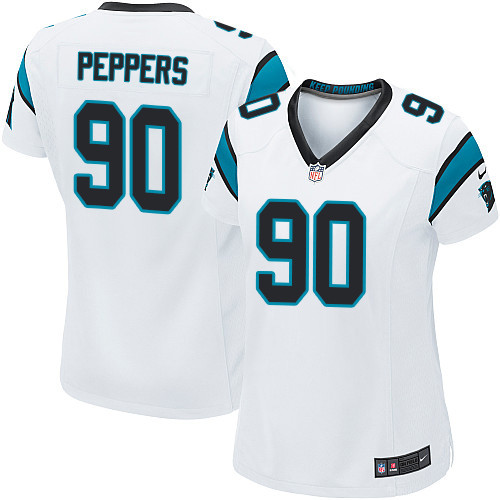 Women's Nike Carolina Panthers #90 Julius Peppers Game White NFL Jersey