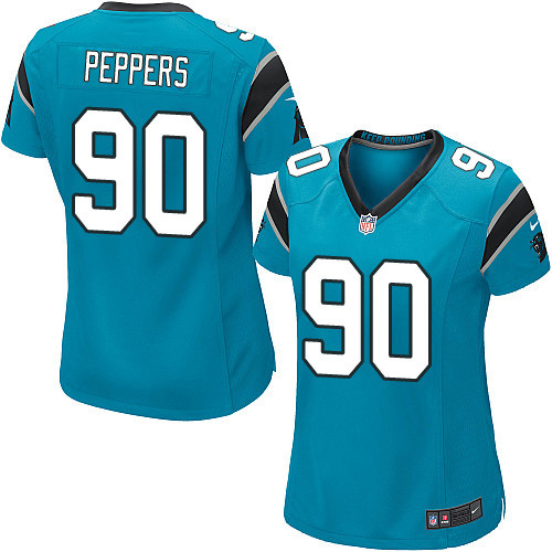 Women's Nike Carolina Panthers #90 Julius Peppers Game Blue Alternate NFL Jersey