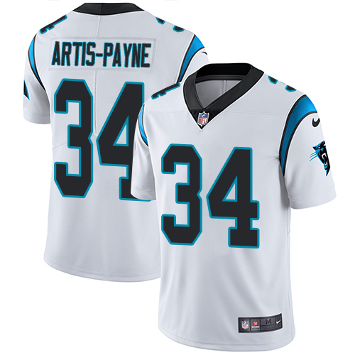 Youth Nike Carolina Panthers #34 Cameron Artis-Payne White Vapor Untouchable Elite Player NFL Jersey