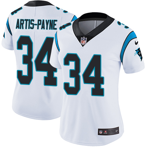 Women's Nike Carolina Panthers #34 Cameron Artis-Payne White Vapor Untouchable Elite Player NFL Jersey