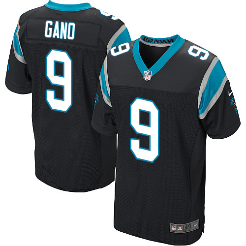 Men's Nike Carolina Panthers #9 Graham Gano Elite Black Team Color NFL Jersey
