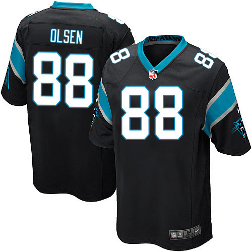 Men's Nike Carolina Panthers #88 Greg Olsen Game Black Team Color NFL Jersey