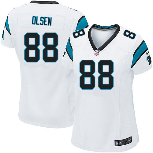 Women's Nike Carolina Panthers #88 Greg Olsen Game White NFL Jersey