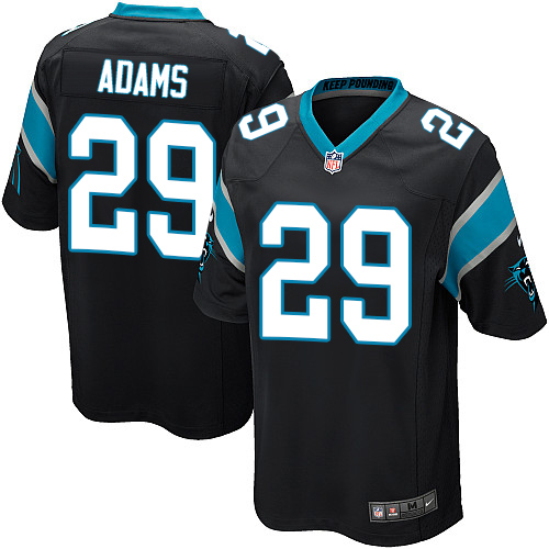 Men's Nike Carolina Panthers #29 Mike Adams Game Black Team Color NFL Jersey