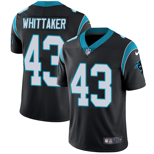 Men's Nike Carolina Panthers #43 Fozzy Whittaker Black Team Color Vapor Untouchable Limited Player NFL Jersey