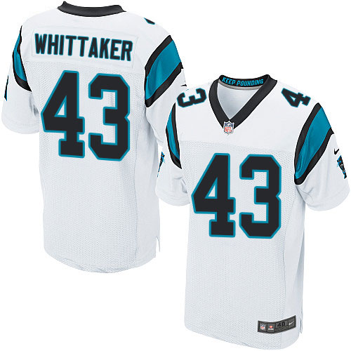 Men's Nike Carolina Panthers #43 Fozzy Whittaker Elite White NFL Jersey