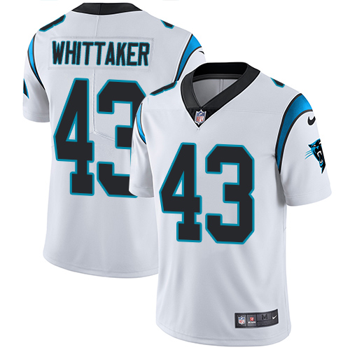 Men's Nike Carolina Panthers #43 Fozzy Whittaker White Vapor Untouchable Limited Player NFL Jersey