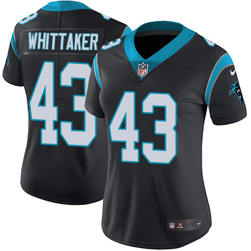 Women's Nike Carolina Panthers #43 Fozzy Whittaker Black Team Color Vapor Untouchable Limited Player NFL Jersey