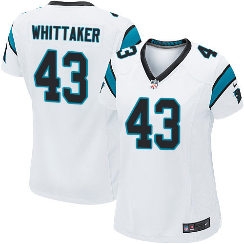 Women's Nike Carolina Panthers #43 Fozzy Whittaker Game White NFL Jersey