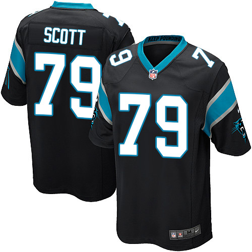 Men's Nike Carolina Panthers #79 Chris Scott Game Black Team Color NFL Jersey