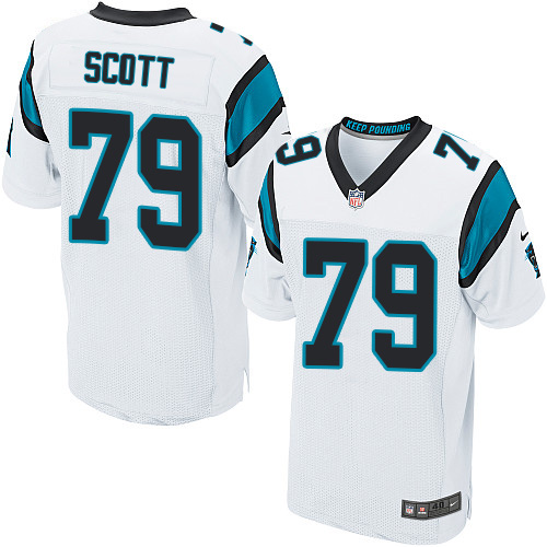 Men's Nike Carolina Panthers #79 Chris Scott Elite White NFL Jersey