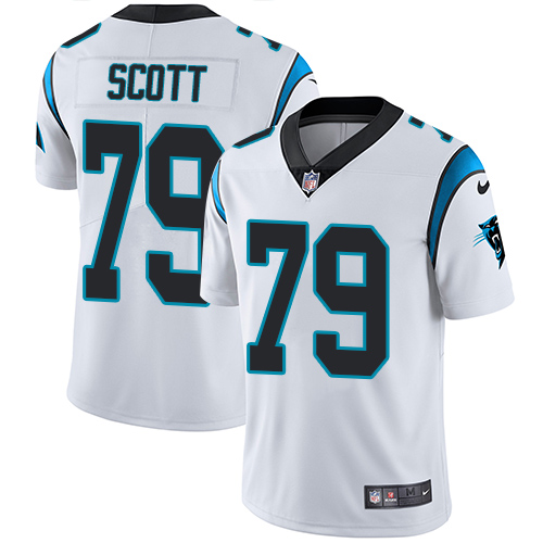 Men's Nike Carolina Panthers #79 Chris Scott White Vapor Untouchable Limited Player NFL Jersey