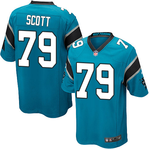 Men's Nike Carolina Panthers #79 Chris Scott Game Blue Alternate NFL Jersey