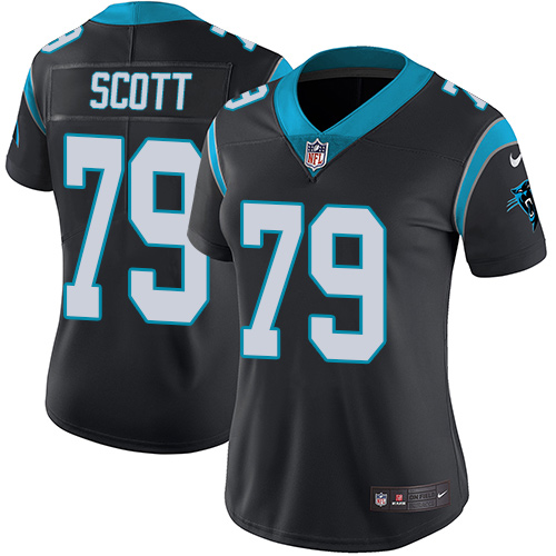 Women's Nike Carolina Panthers #79 Chris Scott Black Team Color Vapor Untouchable Elite Player NFL Jersey