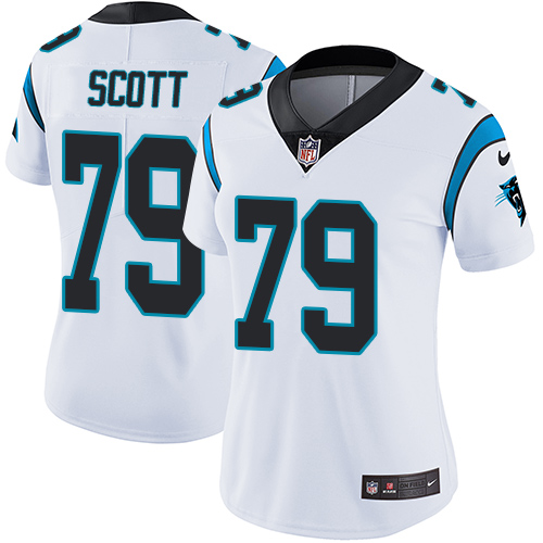 Women's Nike Carolina Panthers #79 Chris Scott White Vapor Untouchable Elite Player NFL Jersey
