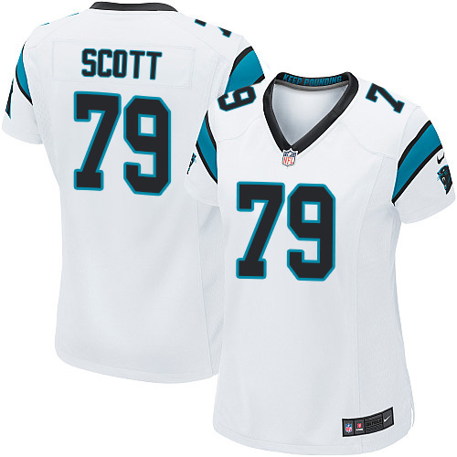 Women's Nike Carolina Panthers #79 Chris Scott Game White NFL Jersey