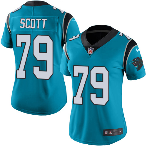 Women's Nike Carolina Panthers #79 Chris Scott Blue Alternate Vapor Untouchable Elite Player NFL Jersey