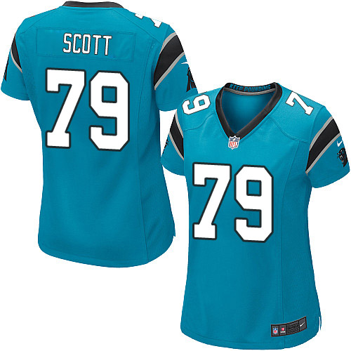 Women's Nike Carolina Panthers #79 Chris Scott Game Blue Alternate NFL Jersey