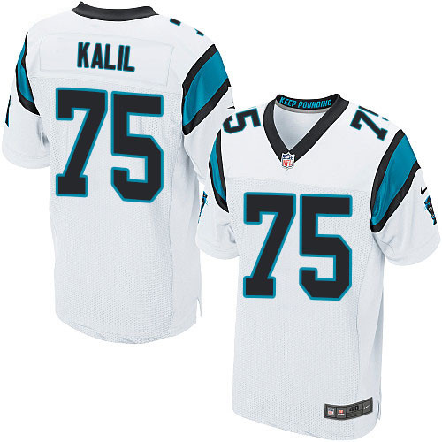 Men's Nike Carolina Panthers #75 Matt Kalil Elite White NFL Jersey