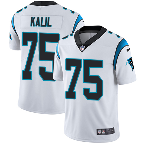 Men's Nike Carolina Panthers #75 Matt Kalil White Vapor Untouchable Limited Player NFL Jersey