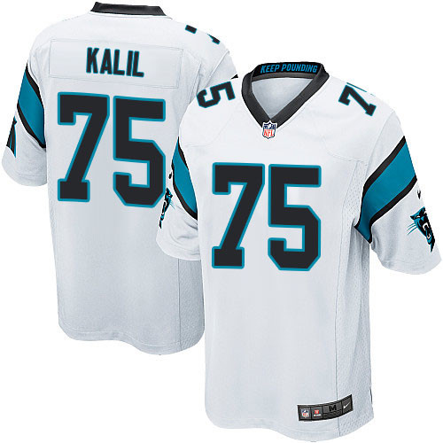 Men's Nike Carolina Panthers #75 Matt Kalil Game White NFL Jersey
