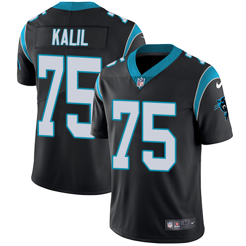 Youth Nike Carolina Panthers #75 Matt Kalil Black Team Color Vapor Untouchable Elite Player NFL Jersey