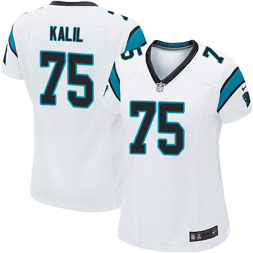 Women's Nike Carolina Panthers #75 Matt Kalil Game White NFL Jersey
