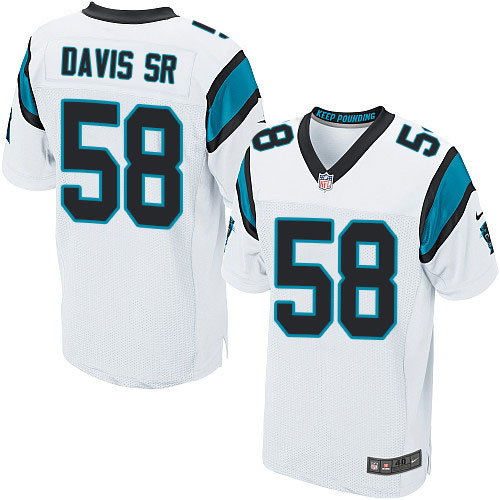Men's Nike Carolina Panthers #58 Thomas Davis Elite White NFL Jersey