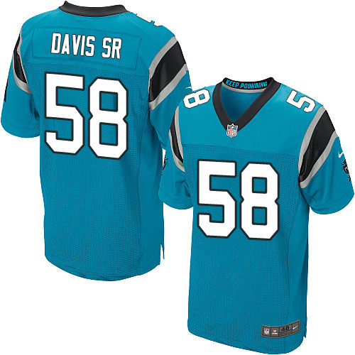 Men's Nike Carolina Panthers #58 Thomas Davis Elite Blue Alternate NFL Jersey