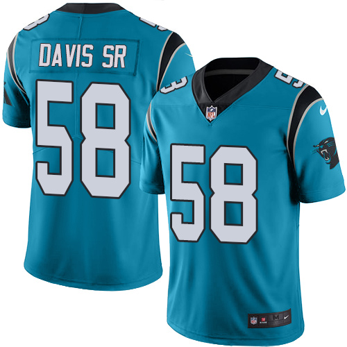 Men's Nike Carolina Panthers #58 Thomas Davis Blue Alternate Vapor Untouchable Limited Player NFL Jersey