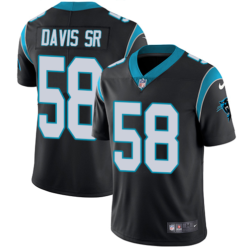 Youth Nike Carolina Panthers #58 Thomas Davis Black Team Color Vapor Untouchable Elite Player NFL Jersey