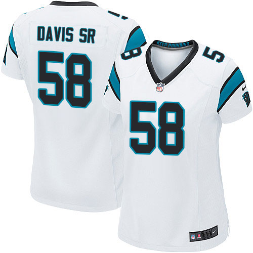 Women's Nike Carolina Panthers #58 Thomas Davis Game White NFL Jersey