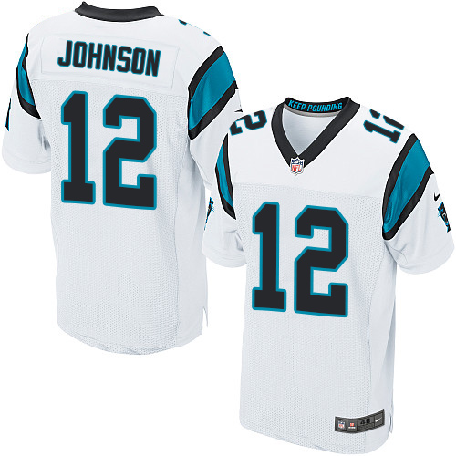 Men's Nike Carolina Panthers #12 Charles Johnson Elite White NFL Jersey