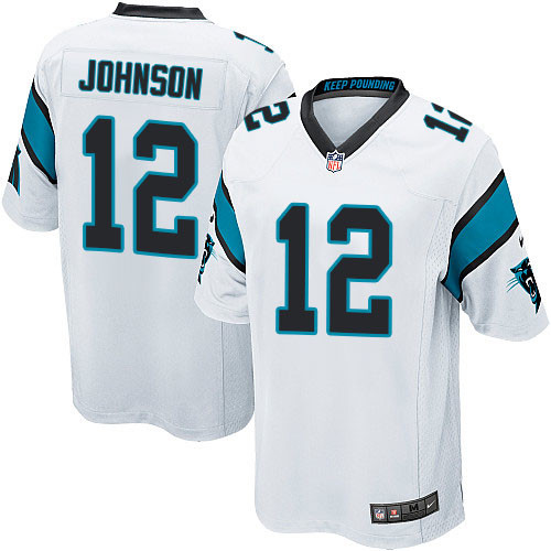 Men's Nike Carolina Panthers #12 Charles Johnson Game White NFL Jersey