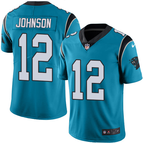 Men's Nike Carolina Panthers #12 Charles Johnson Blue Alternate Vapor Untouchable Limited Player NFL Jersey
