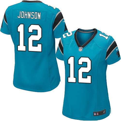 Women's Nike Carolina Panthers #12 Charles Johnson Game Blue Alternate NFL Jersey
