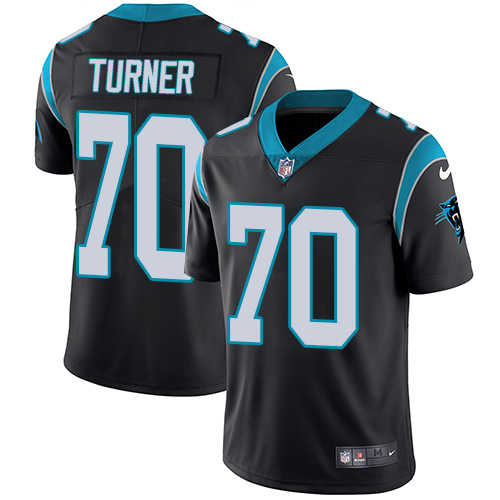 Men's Nike Carolina Panthers #70 Trai Turner Black Team Color Vapor Untouchable Limited Player NFL Jersey
