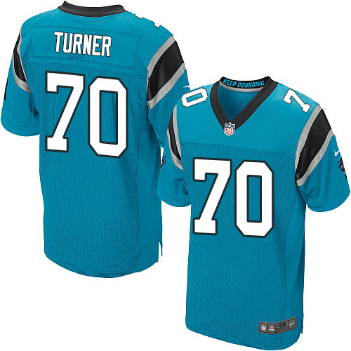 Men's Nike Carolina Panthers #70 Trai Turner Elite Blue Alternate NFL Jersey