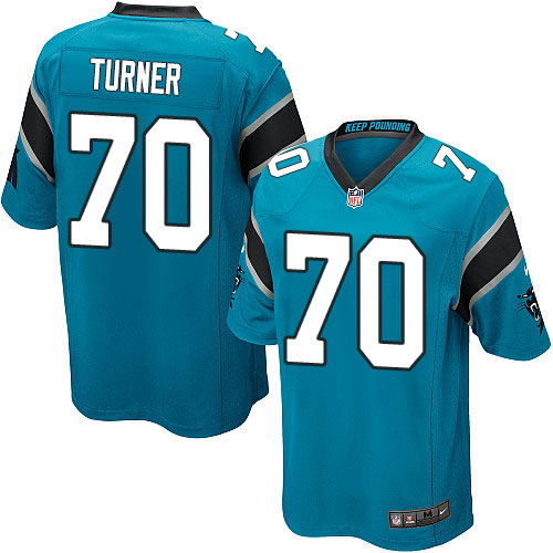 Men's Nike Carolina Panthers #70 Trai Turner Game Blue Alternate NFL Jersey