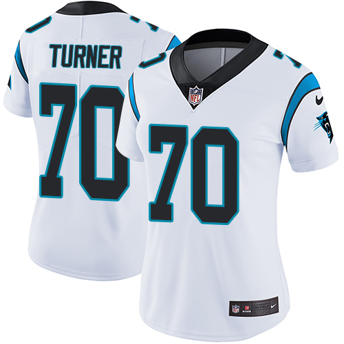 Women's Nike Carolina Panthers #70 Trai Turner White Vapor Untouchable Elite Player NFL Jersey