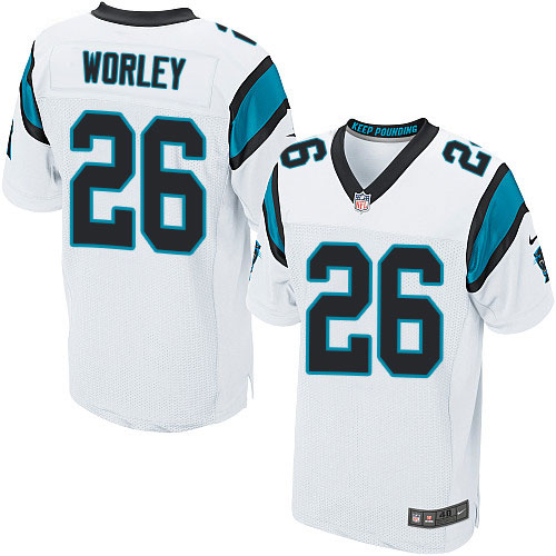 Men's Nike Carolina Panthers #26 Daryl Worley Elite White NFL Jersey